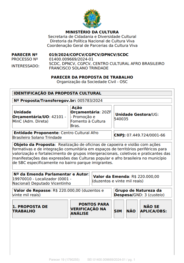 SEI Parecer – 2019