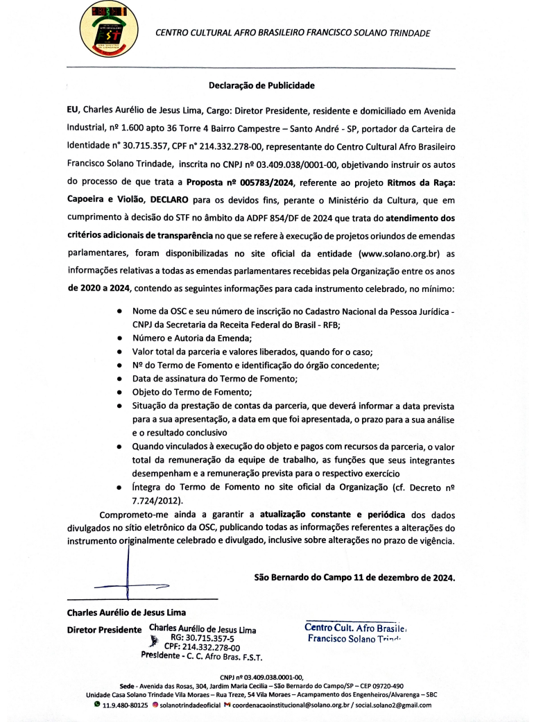 Declaração de Publicidade Proposta MIC – 11/12/2024