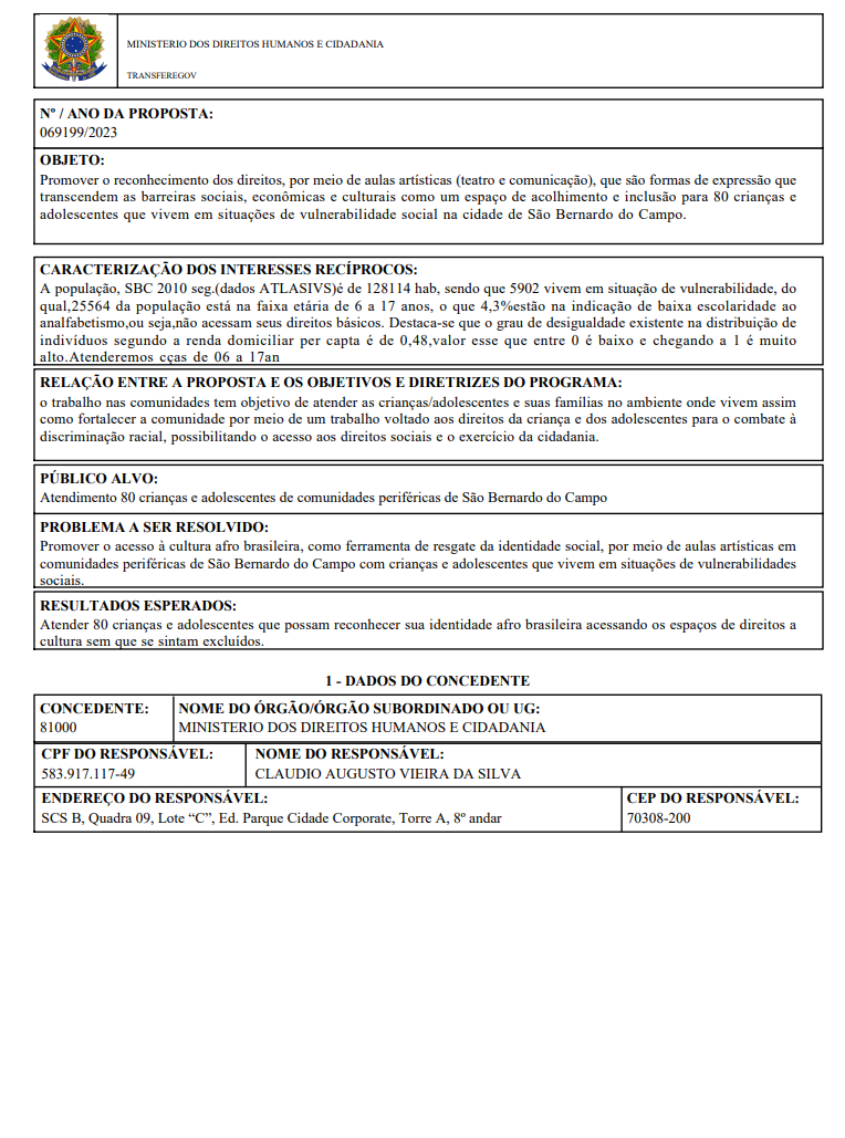Extrato Proposta